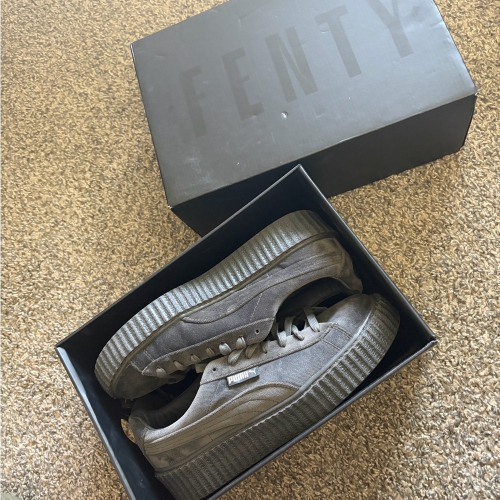 Puma Rihanna Fenty Creeper Velvery Gray Platform Sneakers